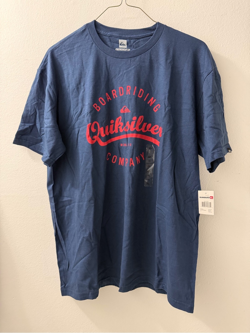 Quiksilver Navy Short-Sleeve Tee with Red Logo